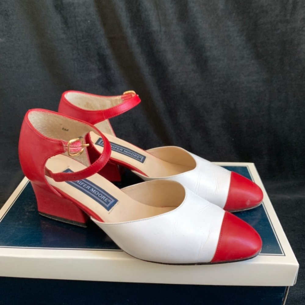 Jennifer Moore Red And White Heels